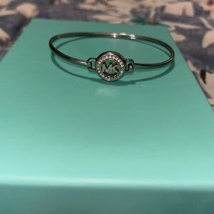 Michael Kors Silver Bracelet with Logo Charm